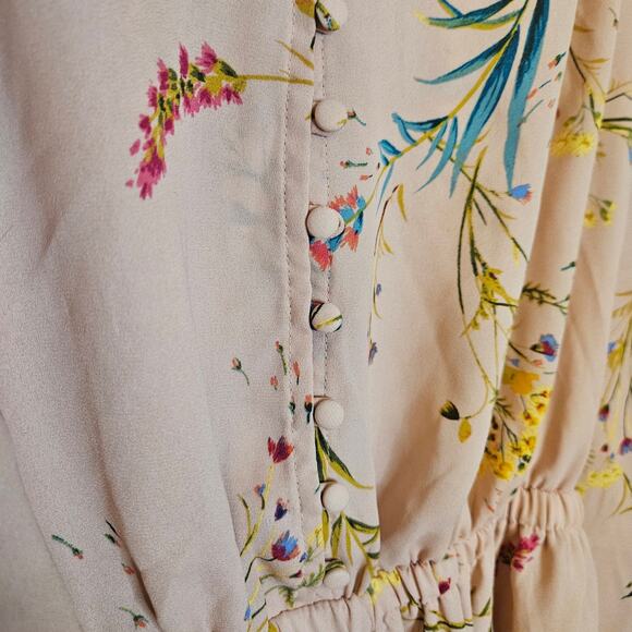 Worthington Size Extra Small XS Pink Floral Pattern Kawaii Cute Chic Top Blouse - Picture 5 of 10